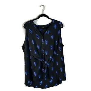 Torrid Peplum Georgette Button-Front Tie-Front Blouse Size 2